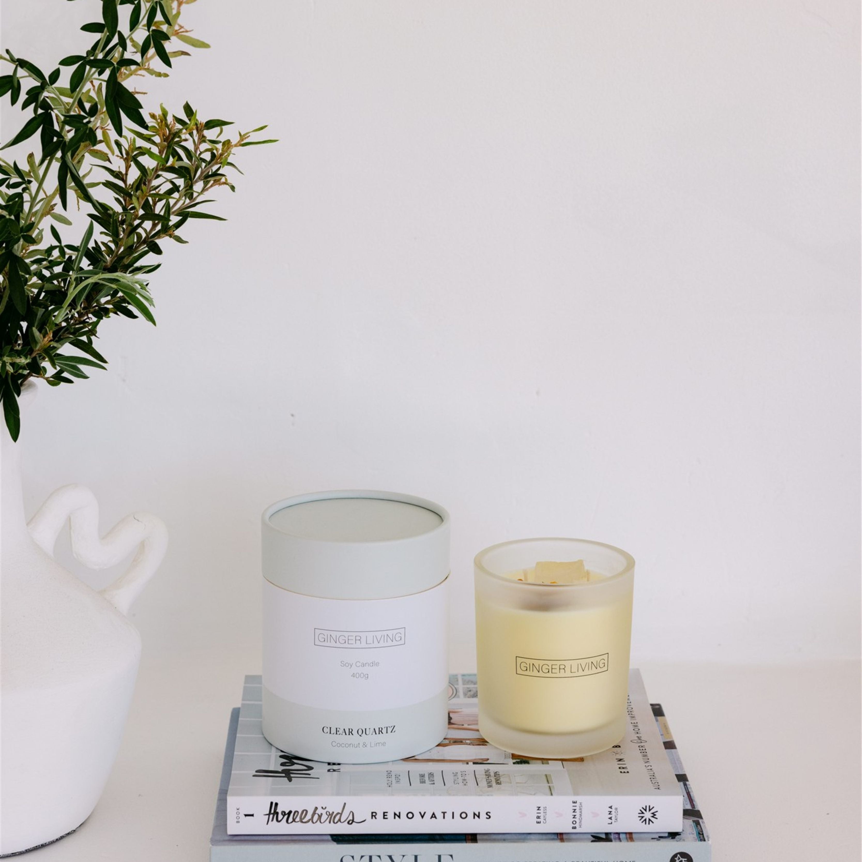Clear Quartz, Coconut & Lime Candle