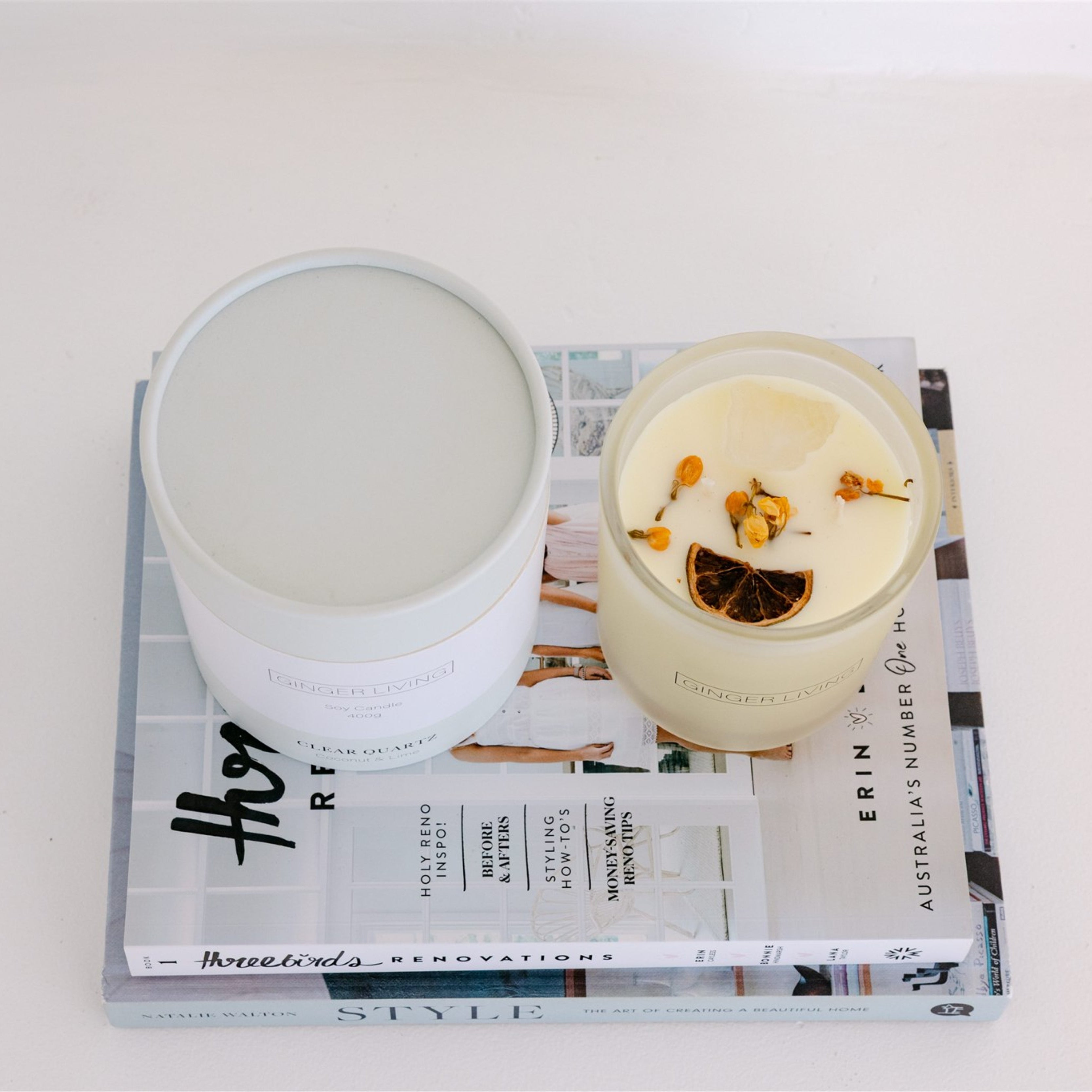 Clear Quartz, Coconut & Lime Candle