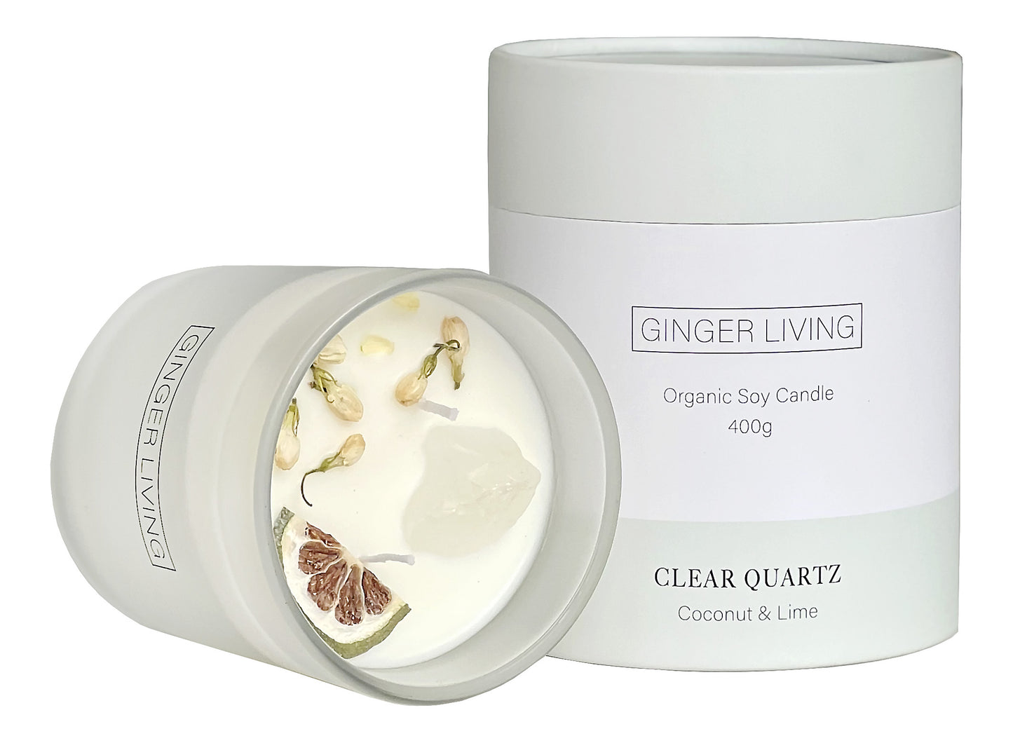 Clear Quartz, Coconut & Lime Candle