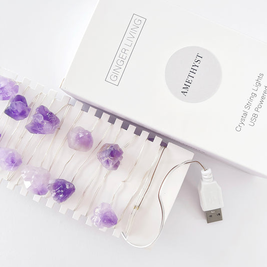 Crystal String Lights USB - Amethyst