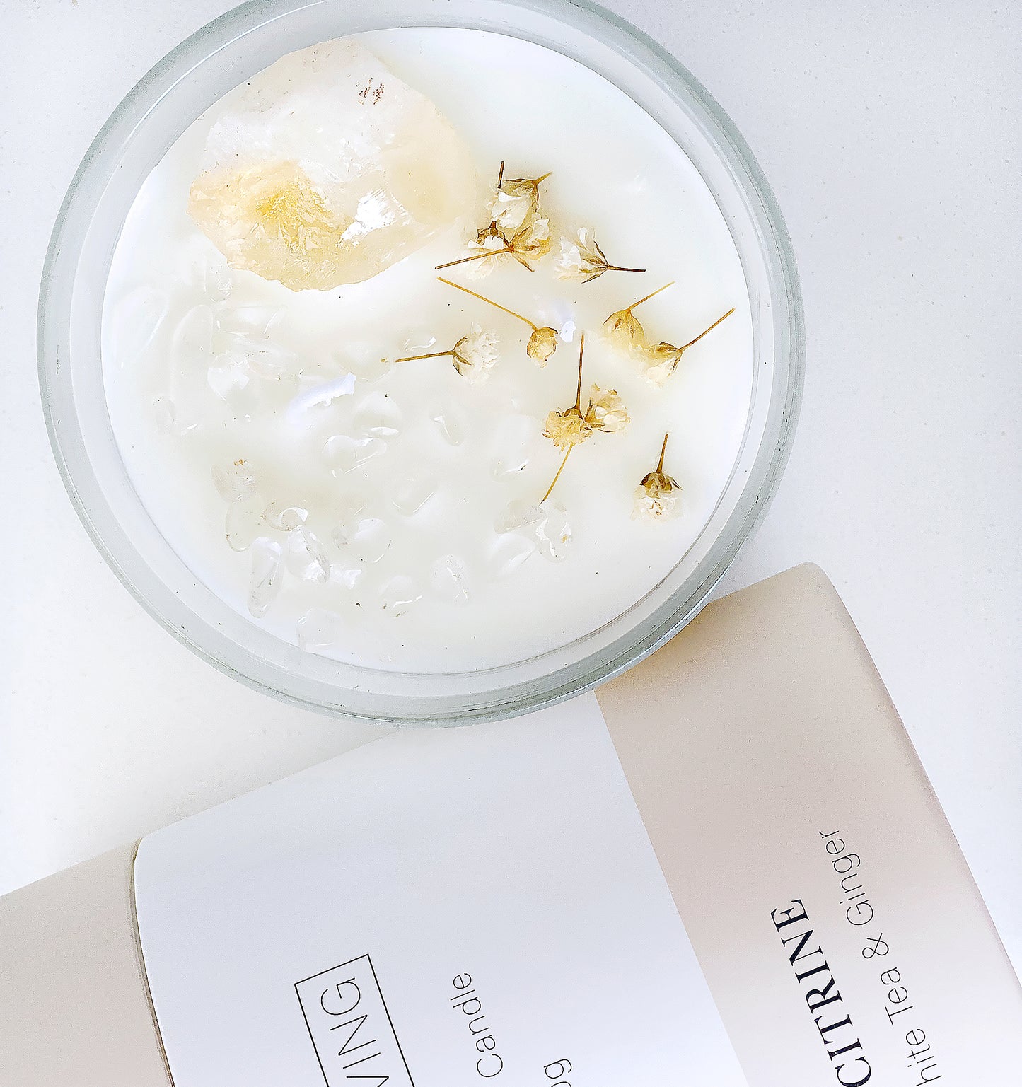 Citrine, White Tea & Ginger Candle