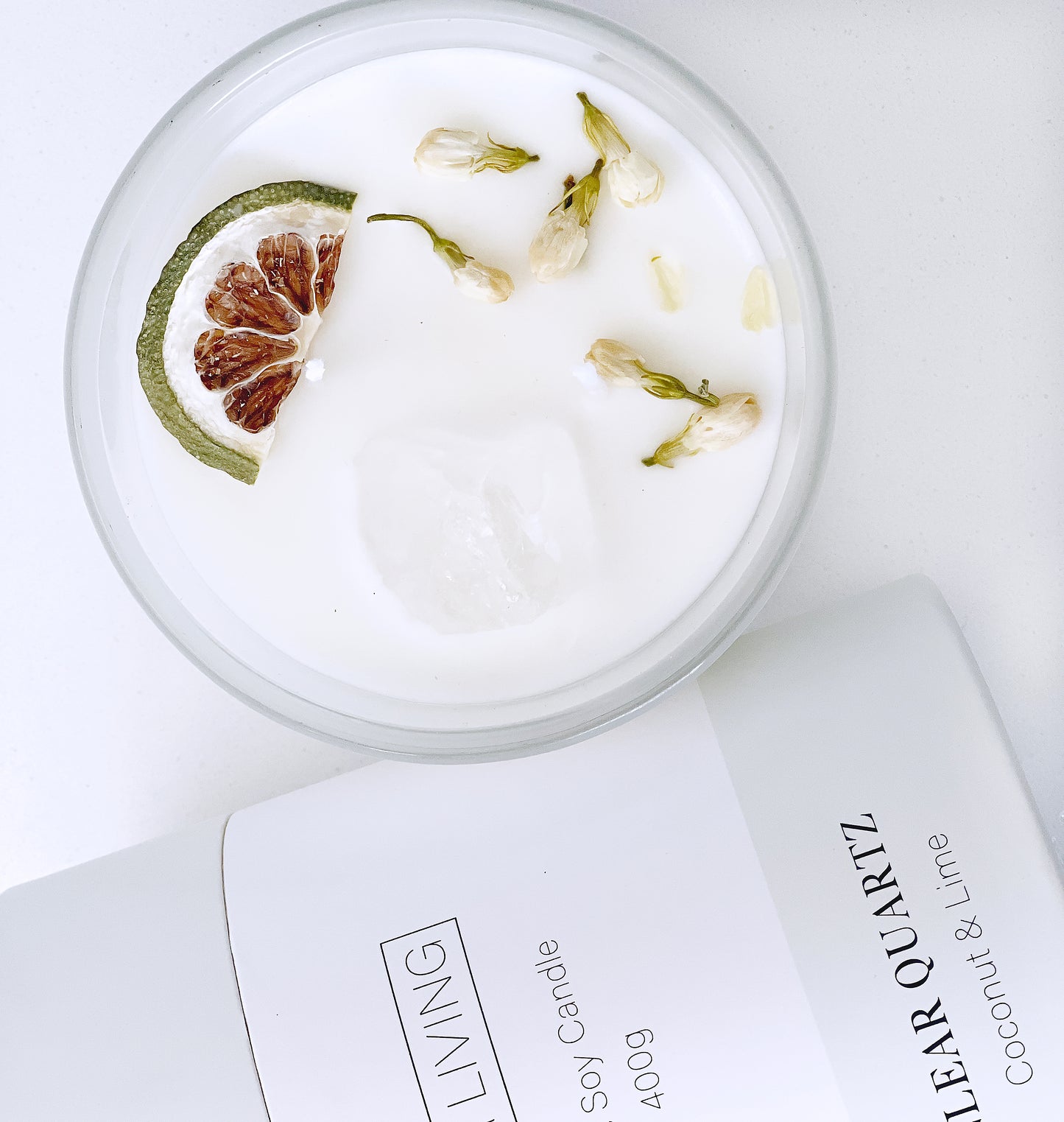 Clear Quartz, Coconut & Lime Candle